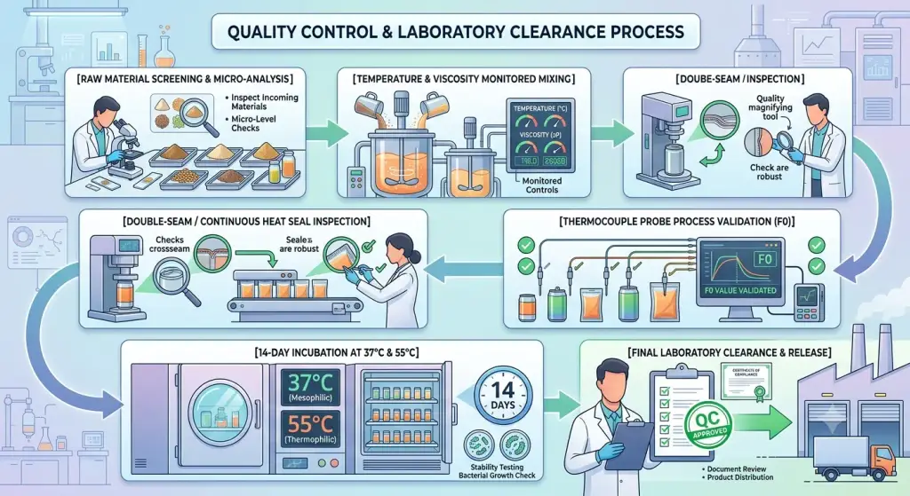 A step-by-step flowchart illustrating the quality control and laboratory clearance process.